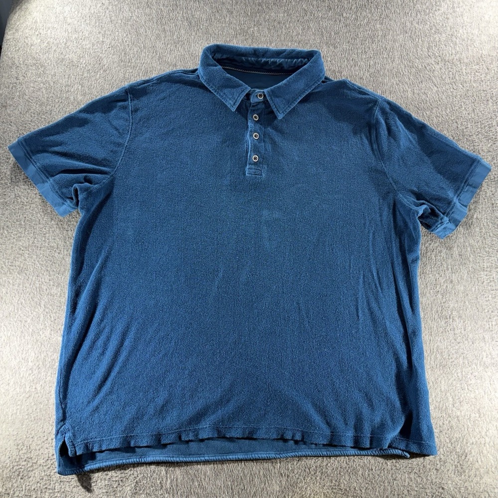 Carbon 2 Cobalt Shirt Men's XL Blue Terry Cloth Polo Short Sleeve